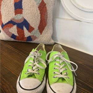 Converse low neon green sneakers Womens size 7.5